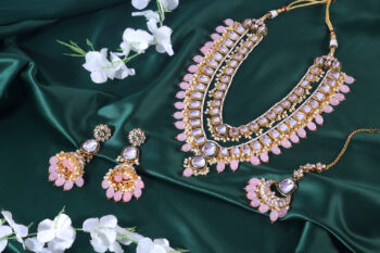 Classy Wedding Kundan and Color Bids Necklace Set