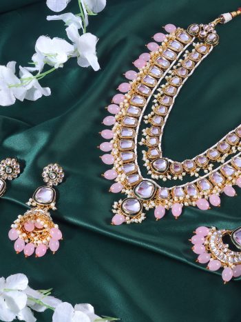 Classy Wedding Kundan and Color Bids Necklace Set