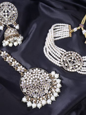 Choker Set Glided with Kundan and Pearls
