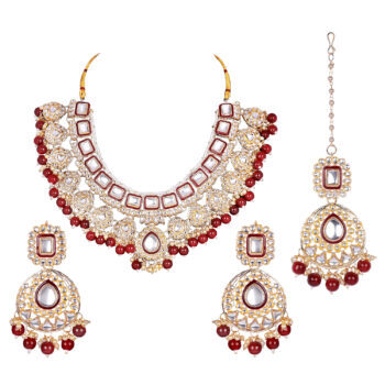 Indian Traditional Bollywood Kundan Necklace Set - Ruby