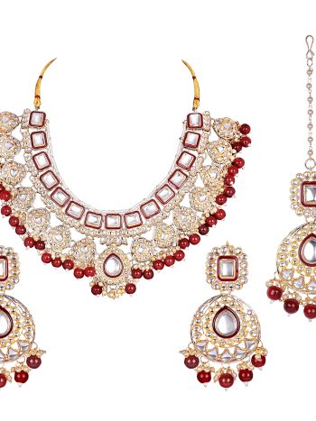 Indian Traditional Bollywood Kundan Necklace Set - Ruby