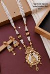 Maharani Pearl Mala Pendant Set with Earrings – Antique Rajwadi Heritage Jewelry for Women