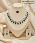Designer CZ Stone Necklace Set with Earrings – Premium Evening Wear Jewelry